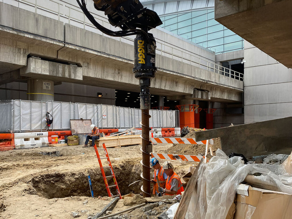 Construction site outside of O'Hare Airport in Chicago