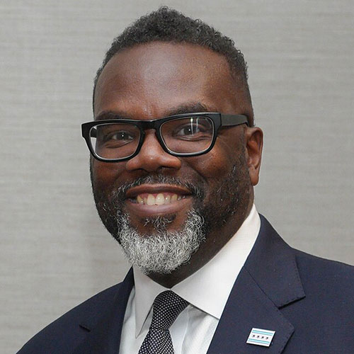 Portrait of Brandon Johnson, Mayor of Chicago